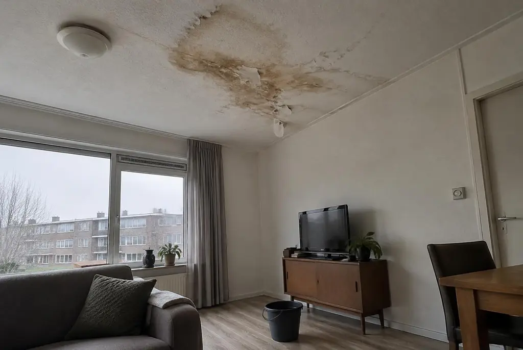 Lekdetectie Maarssen – vochtplek op het plafond onder een badkamer